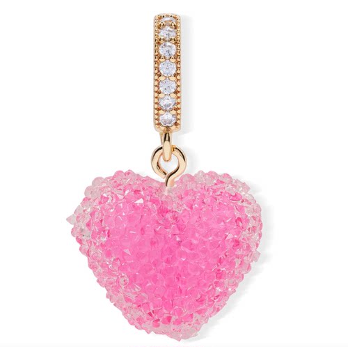 出口余新色CH JELLY heart 铜电镀真金锆石CH 软糖吊坠