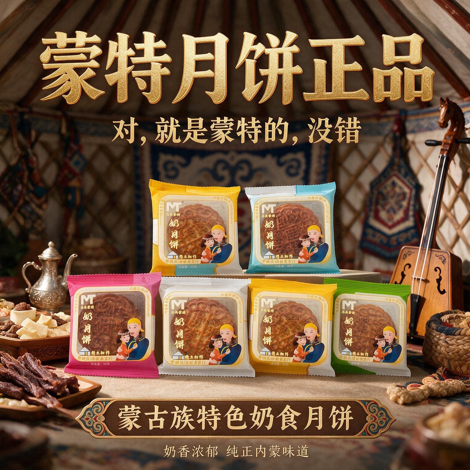 乌丹蒙特月饼内蒙古奶皮子芝士奶酪拉丝月饼奶豆腐手工月饼中秋