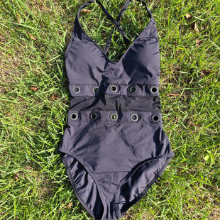 聚拢塑身显聚拢度假连体泳衣镂空泳装 外贸设计师品牌BLEU新款 时尚