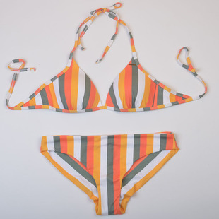 澳洲品牌O家度假性感条纹大小胸聚拢比基尼bikini泳衣女大罩杯