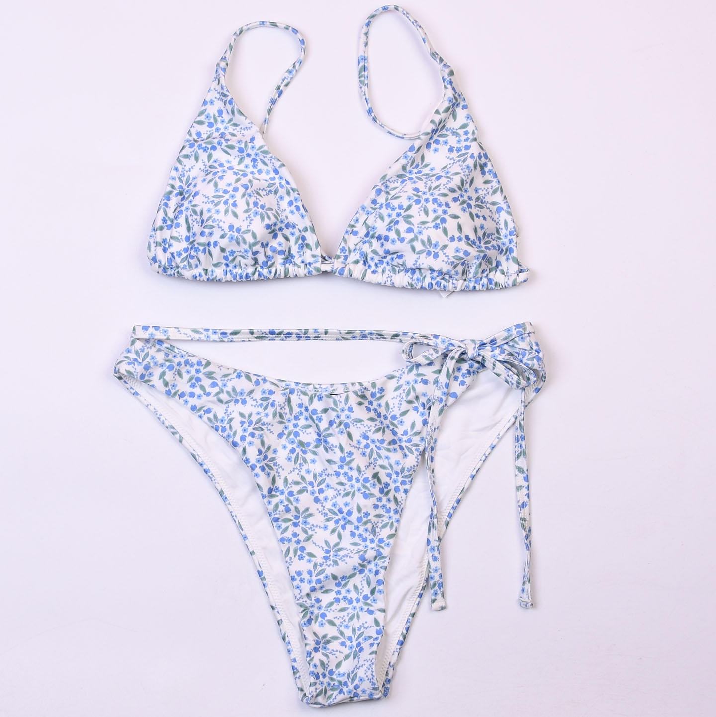 澳洲品牌MIN**低腰碎花小清新钢圈比基尼bikini海边度假分体泳衣
