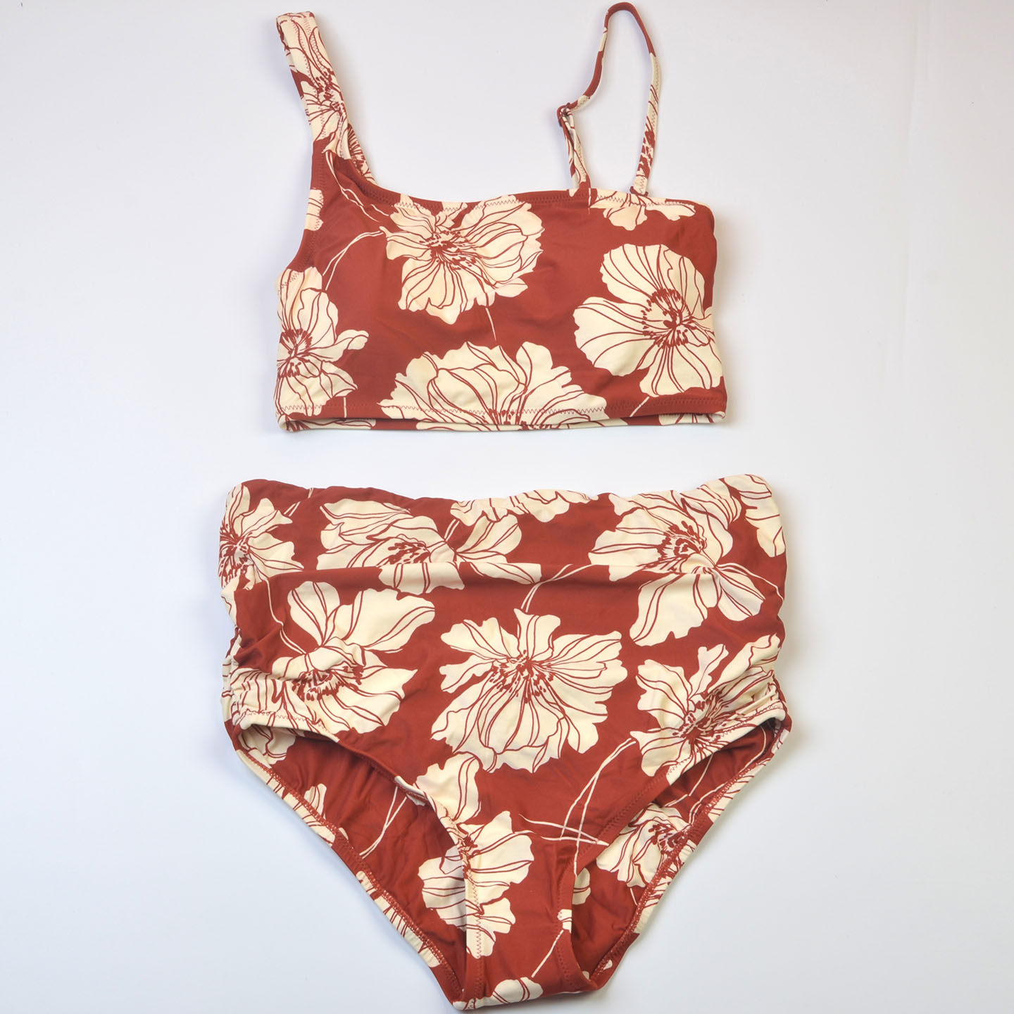 外贸时尚品牌GA**海边性感印花比基尼泳衣女款bikini泳装带胸垫