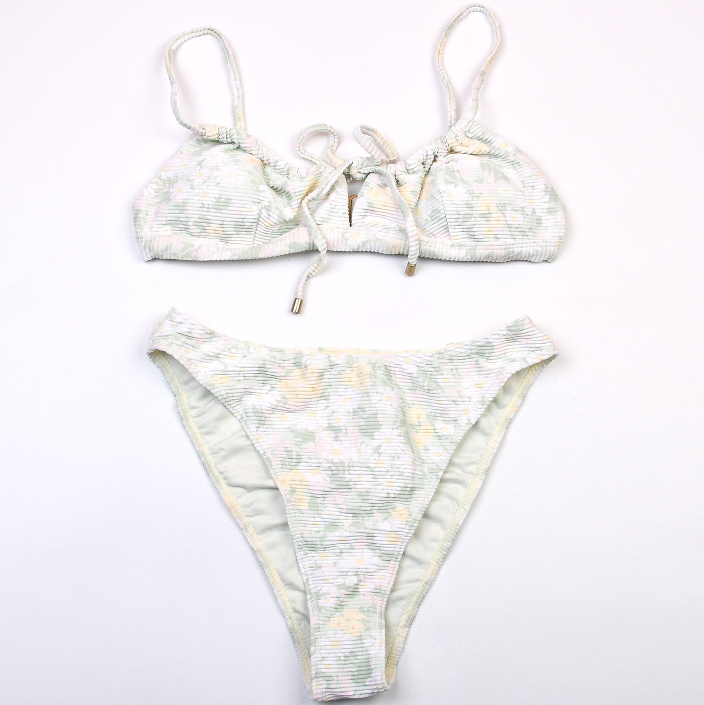 澳洲品牌B*ong温柔淡系碎花比基尼bikini舒适时尚分体泳衣带胸垫