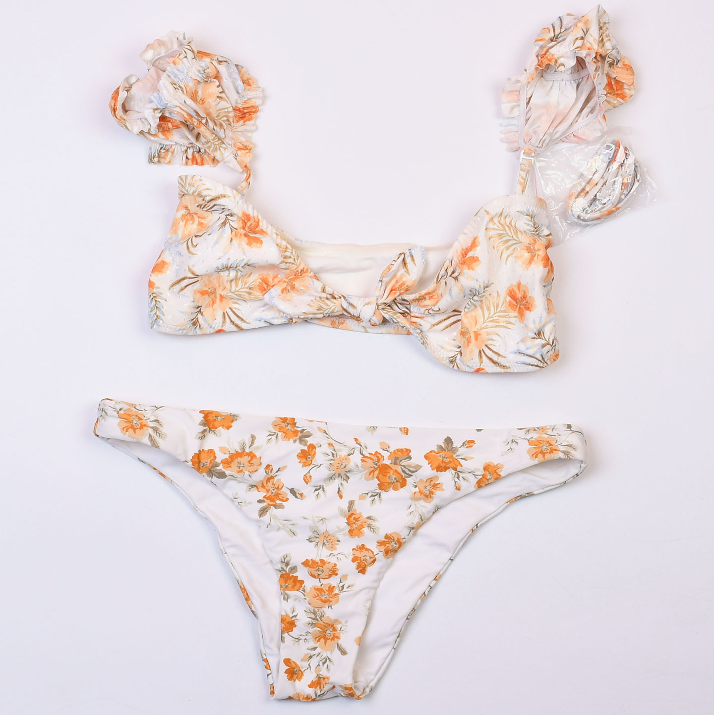 澳洲品牌MIN**碎花小清新低腰比基尼bikini海边度假分体泳衣