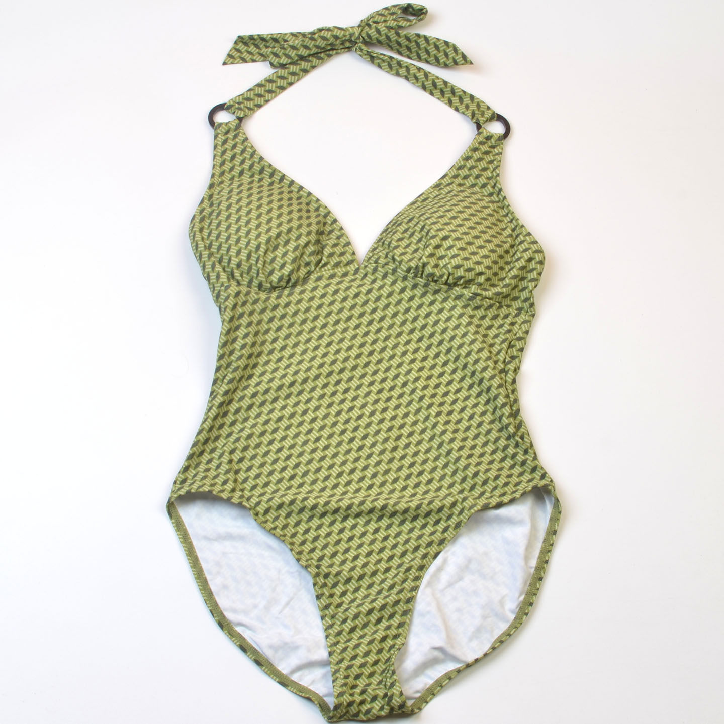 美国品牌ESP**海边沙滩印花V领挂脖修身时尚连体泳衣性感时尚女款