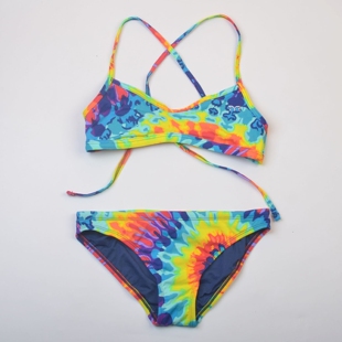 美国T家竞技竞速健身比基尼分体泳装 专业训练比赛抗氯泳池游泳衣