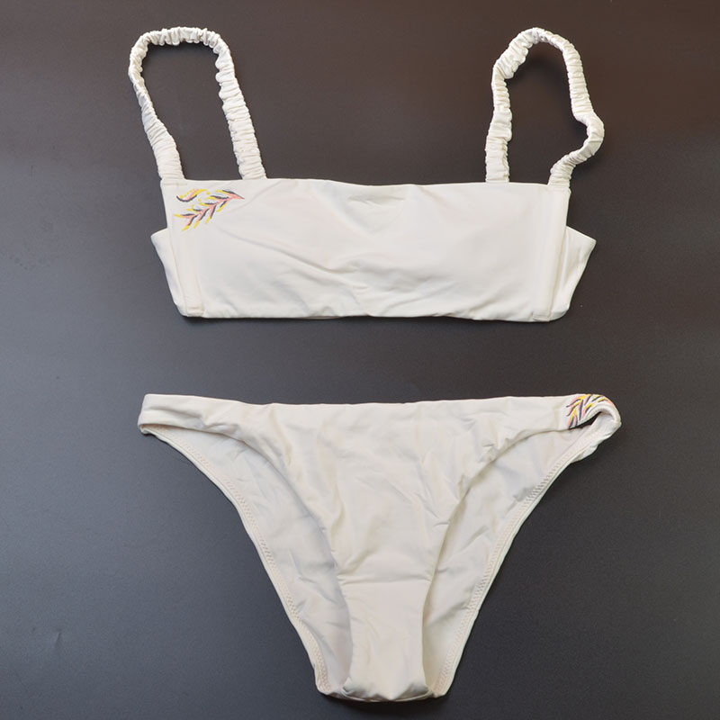 澳洲品牌ONE*L沙滩度假刺绣黑色白色比基尼bikini泳装女带胸垫