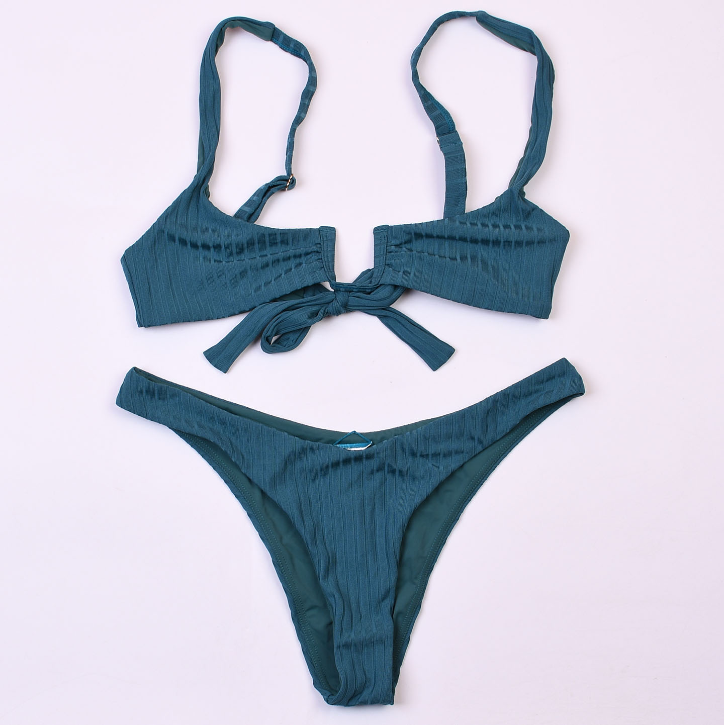 澳洲品牌MIN**性感低腰纯色比基尼bikini海边度假分体泳衣