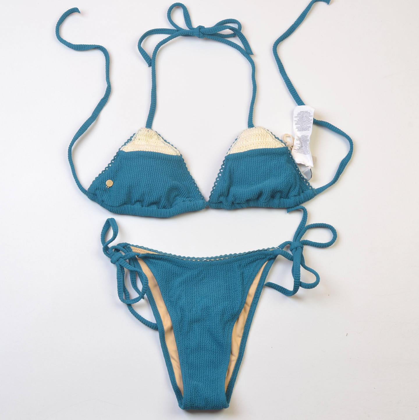澳洲品牌rhyt**性感显瘦系带款纯色比基尼度假海边时尚bikini泳装