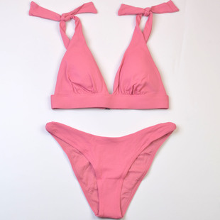性感女款 外贸原单品牌度假显瘦绑带分体泳衣时尚 bikini泳装