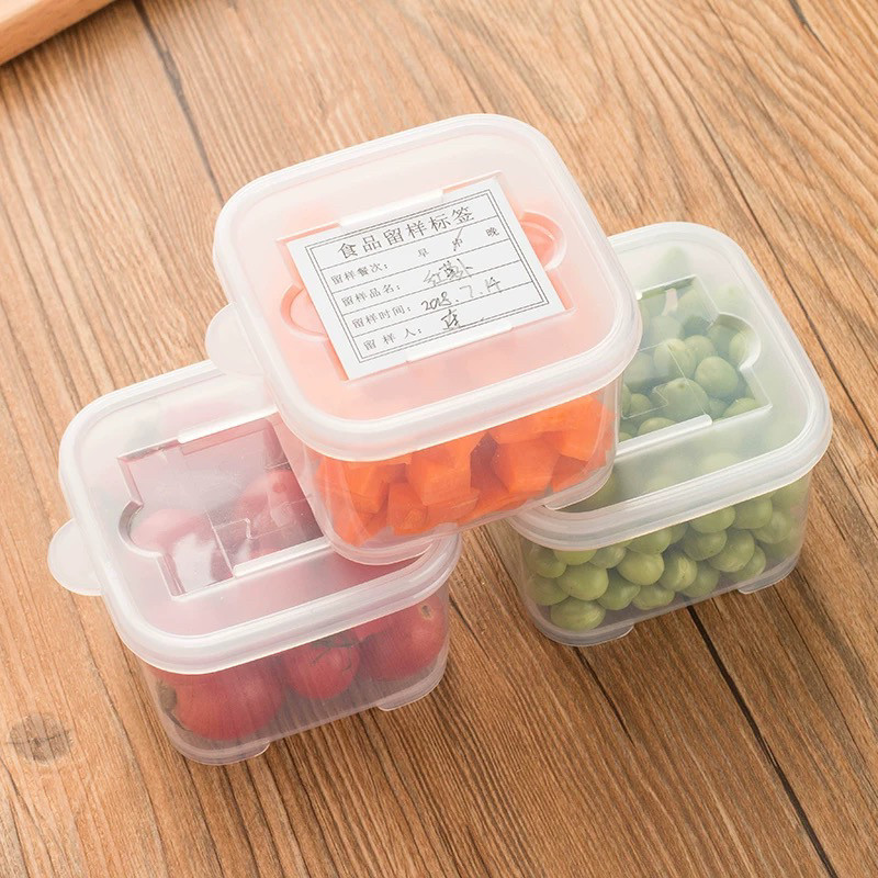 留样盒餐厅食堂幼儿园食品收纳盒小号透明塑料带盖菜品保鲜试吃盒