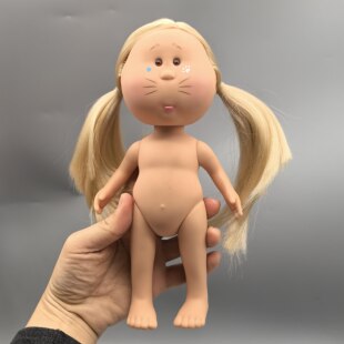 24CM涂鸦脸西班牙土豆娃娃Mia搪胶裸娃素体可爱胖脸娃娃可换装