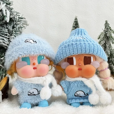 可爱哭娃衣服crybaby vacation搪胶公仔娃衣沙滩小憩冬日毛衣帽子