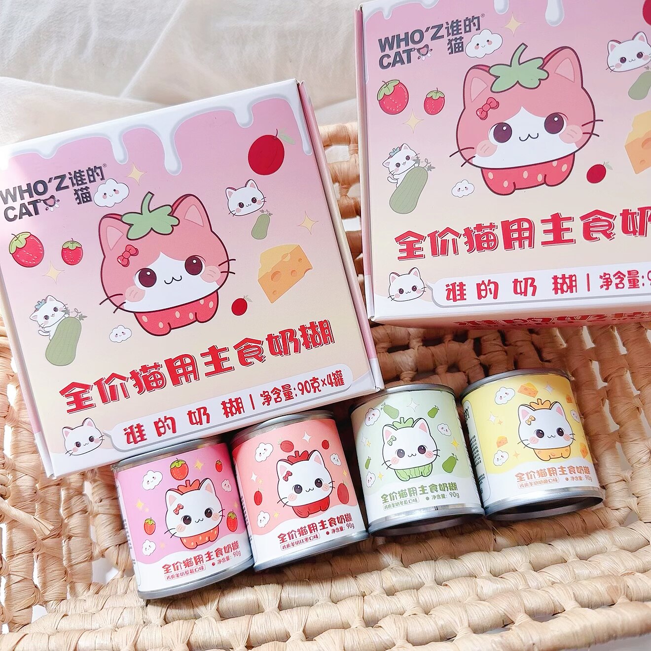 whozcat谁的猫全价猫咪主食奶糊米糊鸡肉羊奶红枣奶酪营养补充