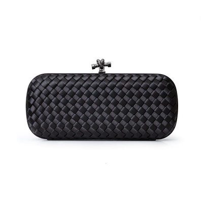 Women Bags Artificial Silk Woven Crossbody Clutch Evening Ba