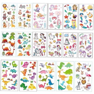 10pcs Dinosaur Mermaid Unicorn Kids Temporary Tatoo Sticker