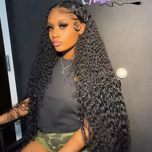 13x6 Water Wave Curly Human Hair Wig Suitable for Black wome