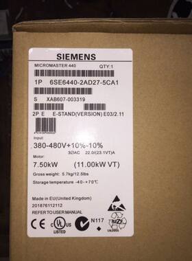 西门子420变频器带滤波器 功率7.5kW变频器6SE6420-2AD27-5CA1