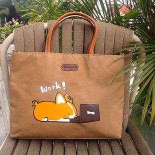 手提斜挎电脑包2024女款笔记本袋公文包Pro13 14 15 16英寸减震防摔通勤可水洗牛皮纸文件包适用苹果华为联想