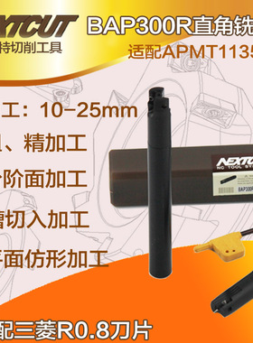 NEXTCUT直角台肩铣刀杆BAP300R-16/17/20/21-160-2T R0.8开粗刀杆