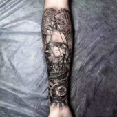 两张 草本果汁花臂欧美风船航海日式 男女防水持久 不反光纹身贴