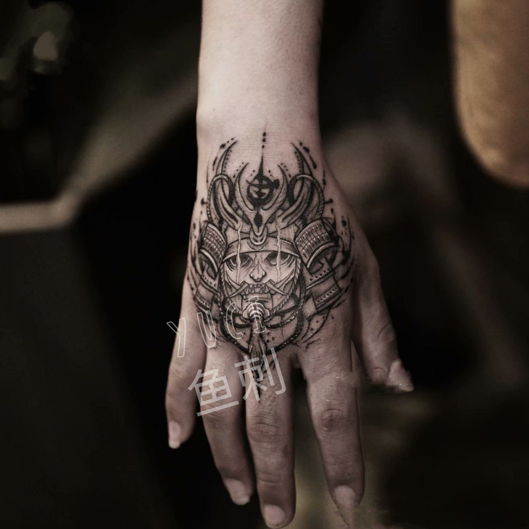 纹身贴男女防水持久手背仿真刺青暗黑系潮浮世绘艺伎一次性贴纸