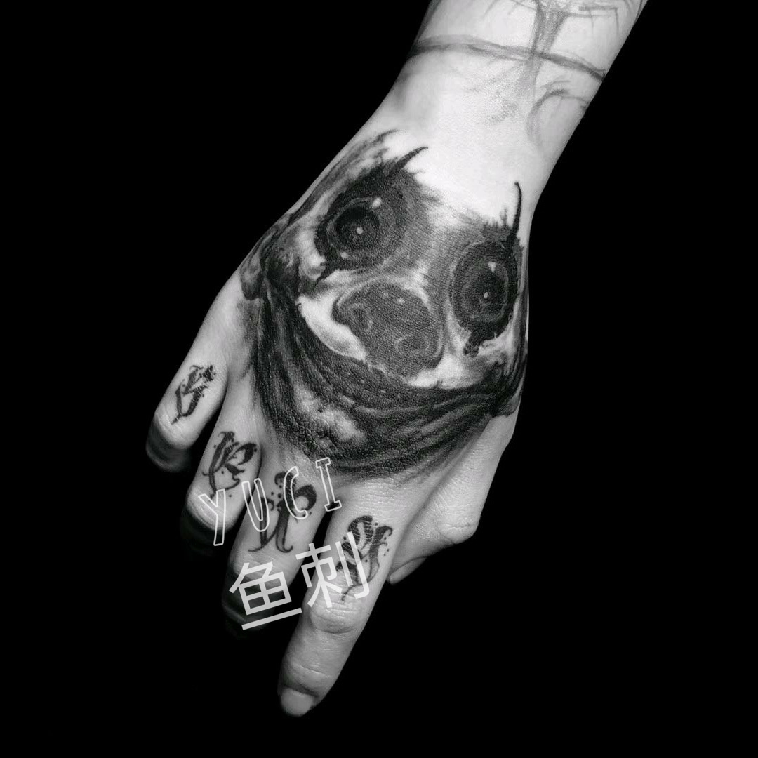 纹身贴男女防水持久仿真刺青暗黑风朋克嘻哈小丑手背指一次性贴纸