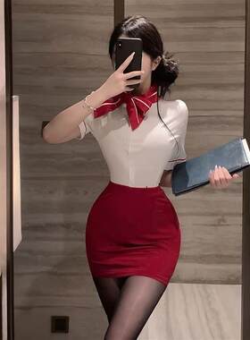 时尚前缘霏幕2026年新款OL角色扮演云端美学心机cos空姐制服套装