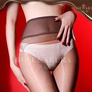 cutie 袜 珞樱牛奶巧克力香氛极光无缝深裆黑丝女超薄丝滑透明连裤