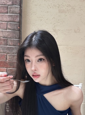 【Fart shop】~设计款斜肩飘带显白收腰上衣2024夏季新款超火纯色