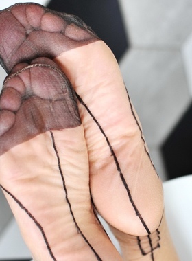 店主实拍2款!复古欧美曼哈顿百老汇中缝纯尼龙无弹力玻璃丝长筒袜