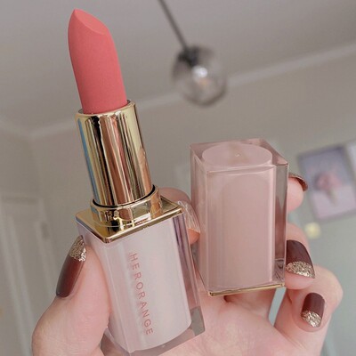 HERORANGE水晶方管口红 女丝绒雾面哑光不易沾杯日常素颜显白唇膏