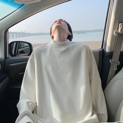 美式白色长袖T恤男打底衫