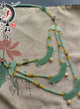 新款古风宫铃战国项链仿玉璜璎珞秦汉汉服古装配饰玉衡魏晋宿命