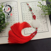 新款 汉服压襟腰间配饰 秀禾服挂坠龙凤呈祥玉佩双流苏红色挂件古装