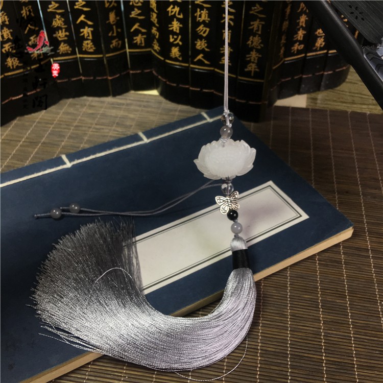 笛坠剑穗禁步手工渐变流苏旗袍压襟扣汉服配饰白玉莲花萧挂扇坠