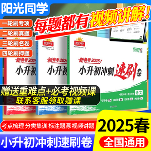 2026阳光同学小升初冲刺速刷卷4轮冲刺小升初真题卷分类试卷名校冲刺历年真题试卷六年级小升初总复习人教版小升初真题卷小升初