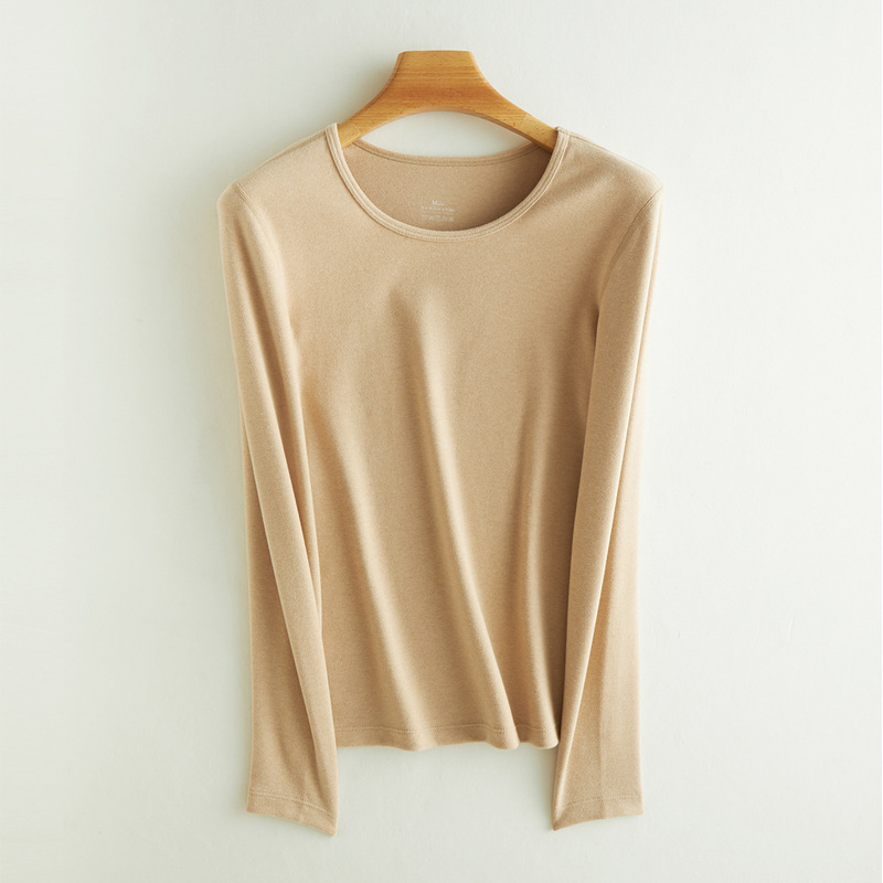 出口秋冬女修身弹性无骨保暖内衣套装长绒棉秋衣秋裤薄绒保暖衣