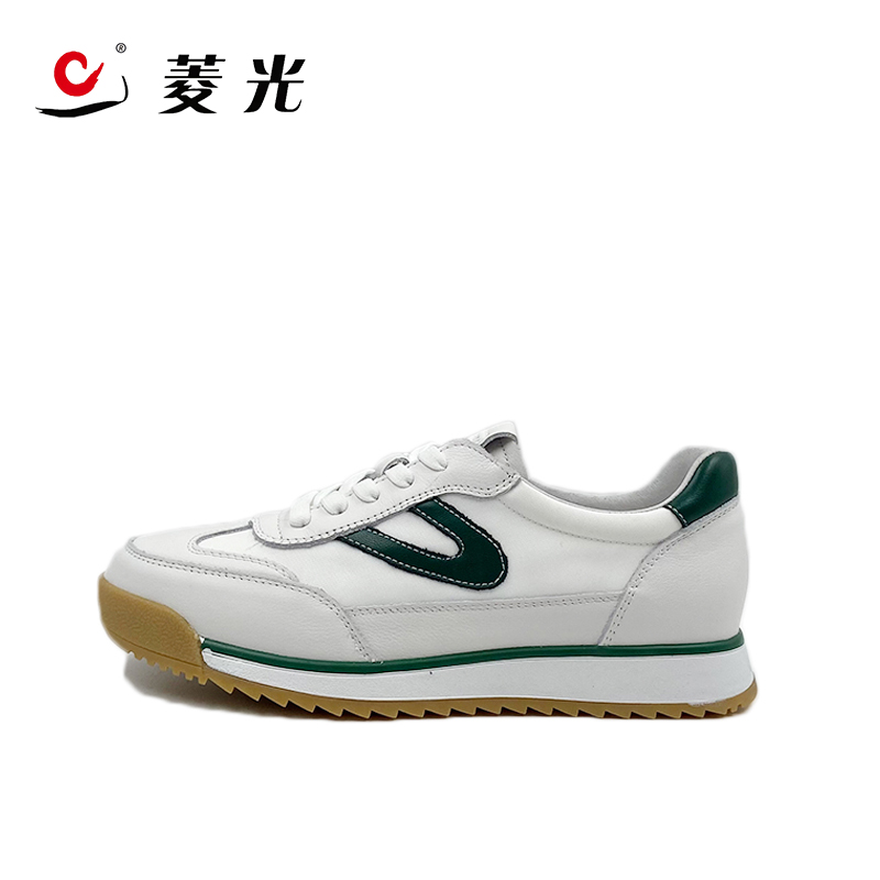 真皮小白鞋透气复古德训鞋阿甘鞋