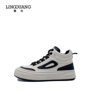 百搭潮流高帮板鞋 菱光女鞋 厚底运动休闲鞋 新款 B223KS661 2022秋季