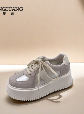 复古德训鞋女2024新款厚底增高运动休闲鞋面包鞋B43KS691