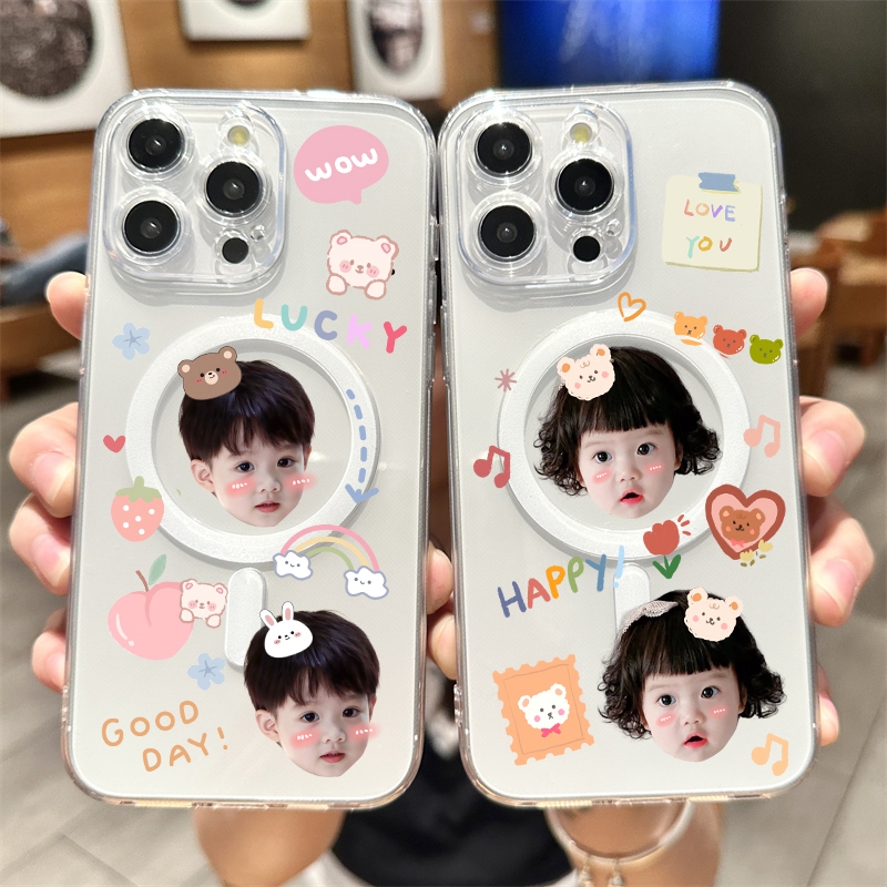 来图diy透明磁吸手机壳定制
