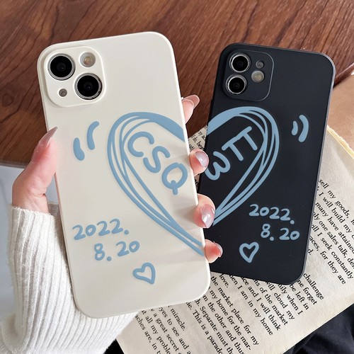 涂鸦爱心字母手机壳定制情侣