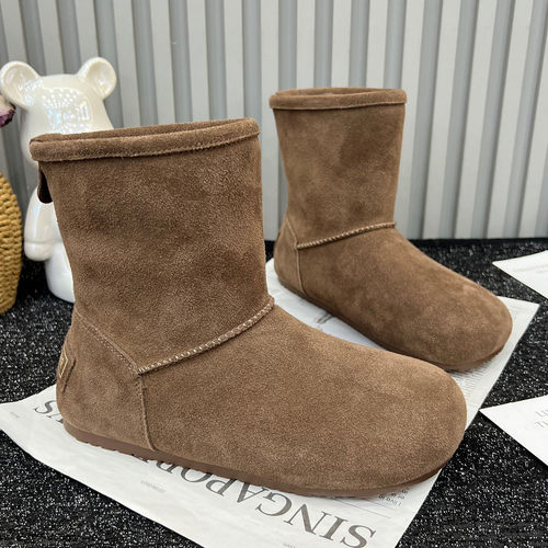 真皮厚底雪地靴女2025冬季新款