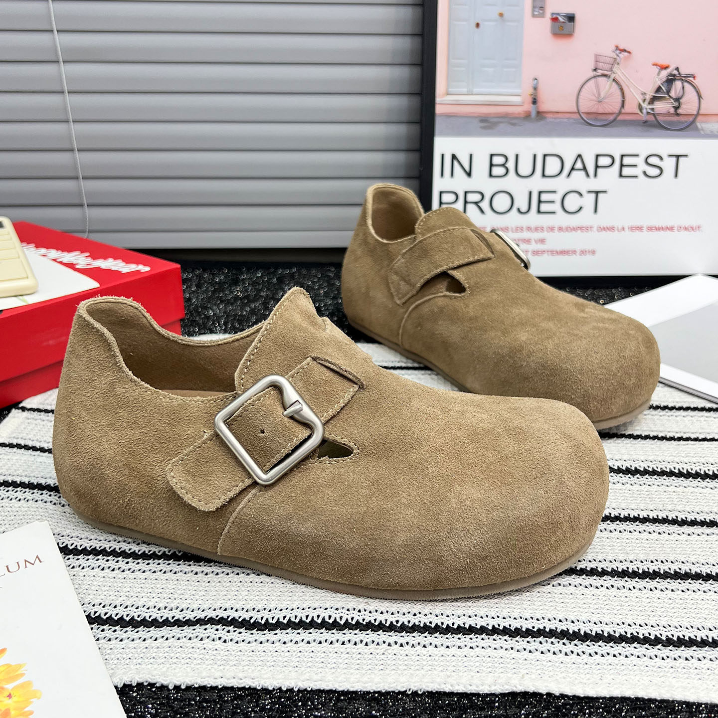 复古真皮内增高勃肯鞋女2026春季新款休闲懒人舒适百搭厚底单鞋潮,女鞋,勃肯鞋/软木鞋,淘宝优惠券,粉丝福利购,淘宝优惠卷