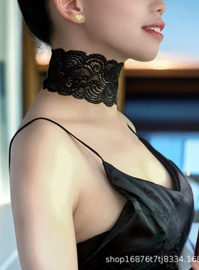 丝巾女款爆款2024新款蕾丝花边磁吸扣丝巾夏季护颈小丝巾时尚百搭