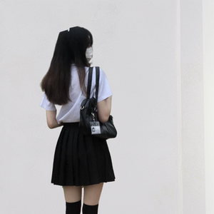 学院风jk衬衫女格子短袖衬衣宽松休闲高级感上衣