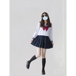 麻薯高校日系基础款三本jk制服水手服套装裙正版学院原创春秋长袖