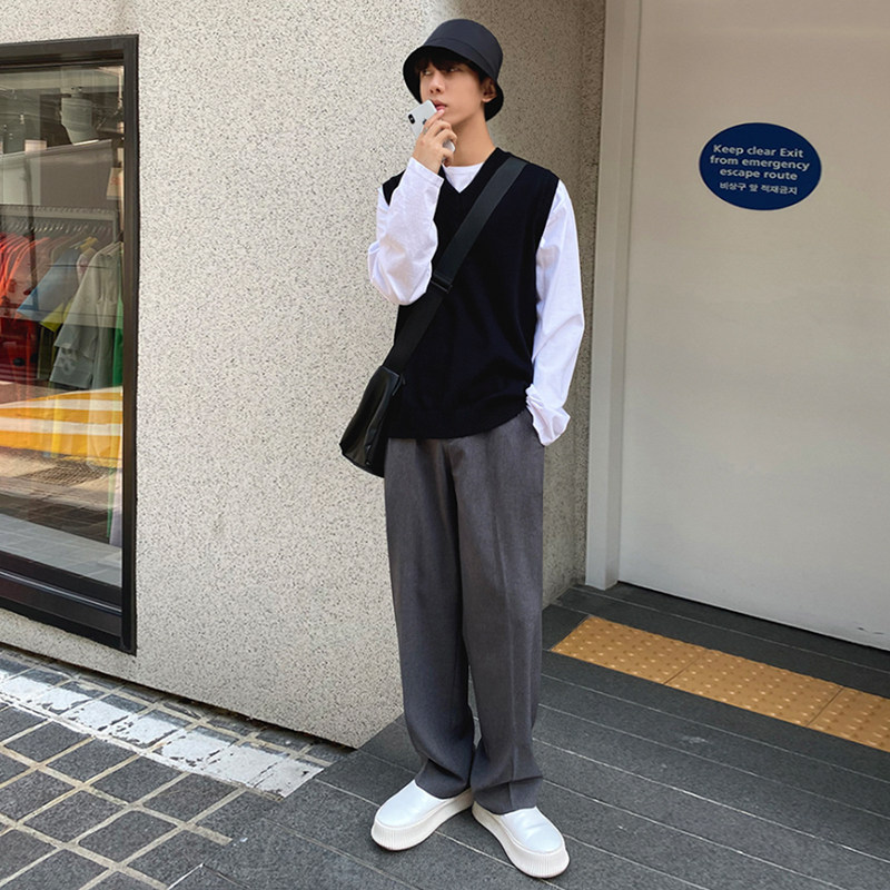 MRCYC AUTUMN AND WINTER NEW MENS KOREAN SWEATER VEST SLEEVELESS WAISTCOAT V-NECK KNITTED VEST TOP COAT TREND