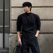 MRCYC轻熟风半高领套头毛衣男士 韩系穿搭 保暖针织打底衫 冬季 修身